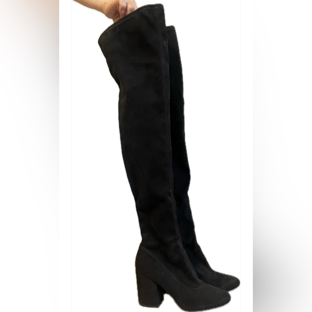 Over the knee suede boots